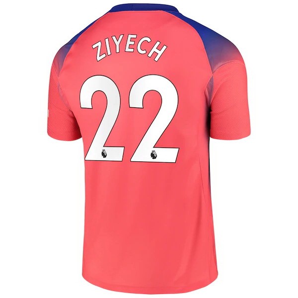 Camiseta Chelsea NO.22 Ziyech Tercera equipo 2020-2021 Naranja